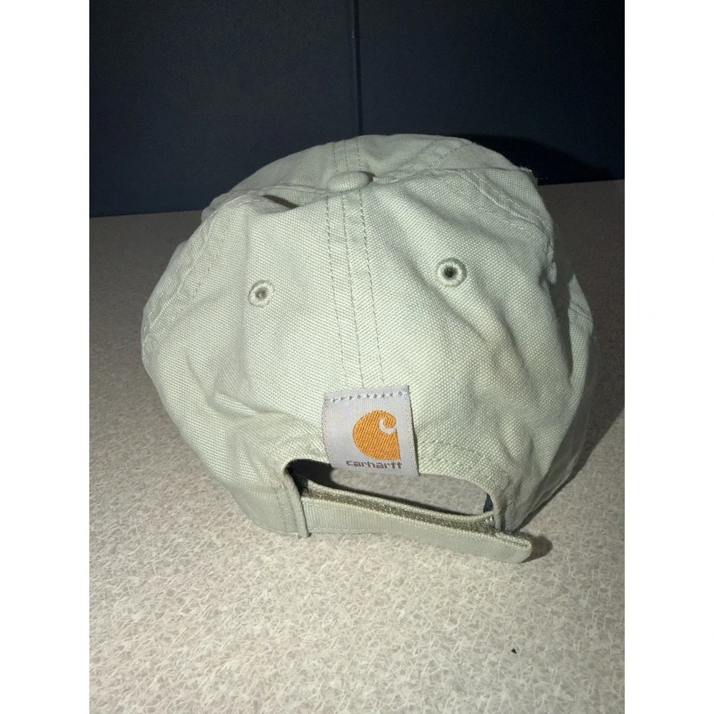 Carhartt‎ Hat Women's Adjustable Mint Green Canvas Patch Spellout 100141 One Sz